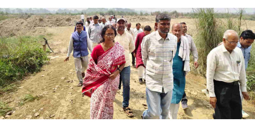भाकपा माले ने बागमती बांध निर्माण स्थल का किया दौरा, सरकार से की निर्माण रोकने की अपील